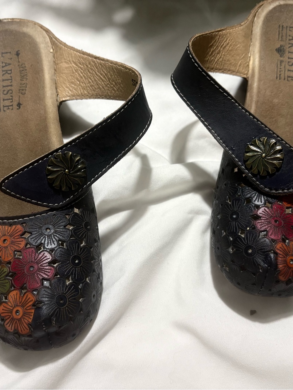 L'Artiste Spring Step Women’s Sandals Size 35 (US 5) “Spikey Blum” Floral Wedge - Picture 12 of 12